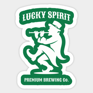 Lucky Spirit Flautist Leprechaun Sticker